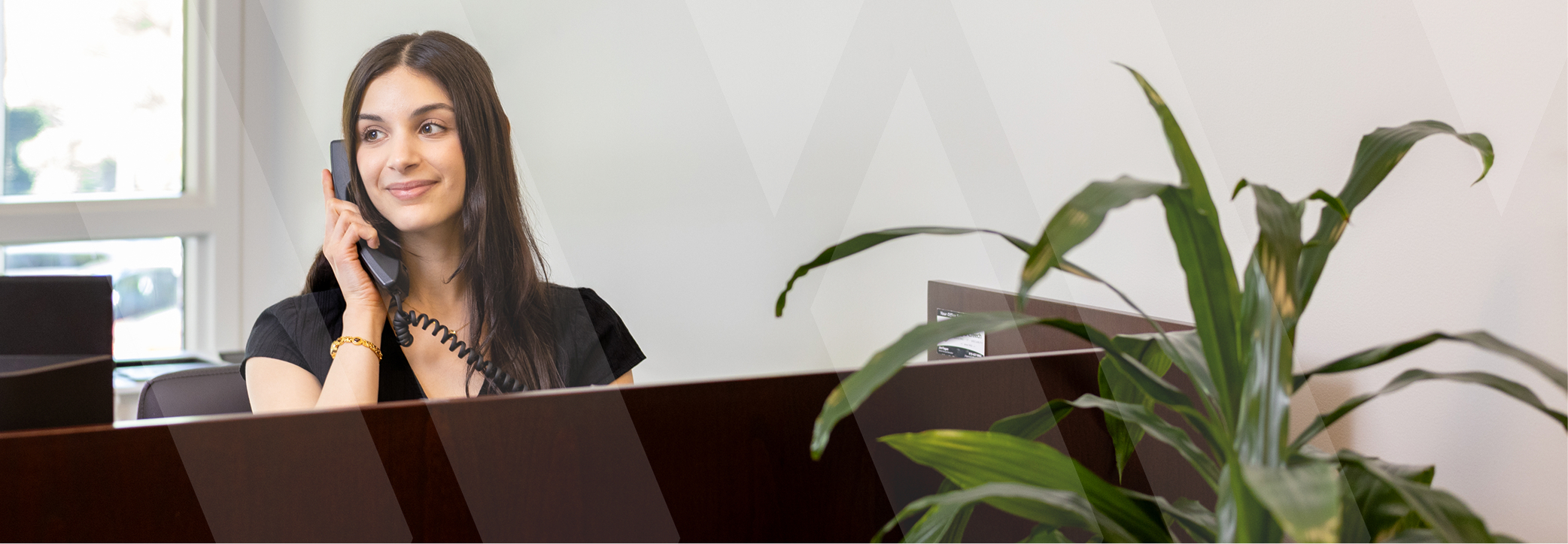 law firm employee on the phone