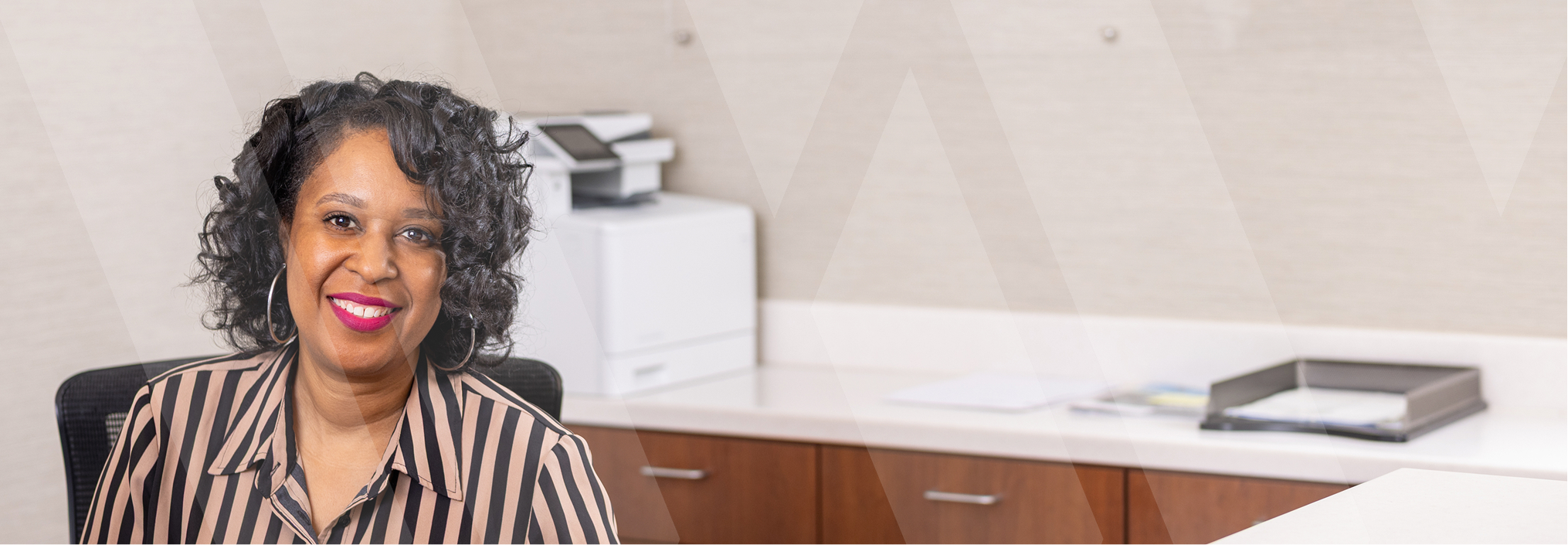 office secretary smiling